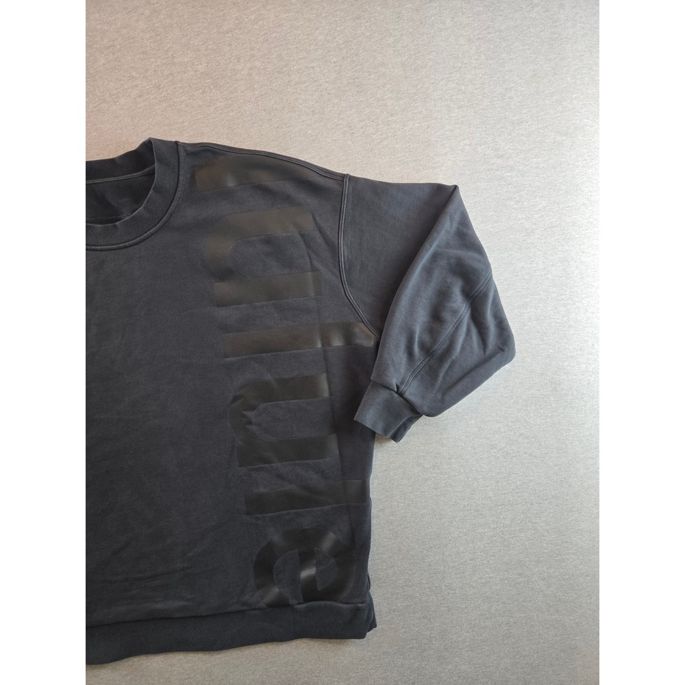Lululemon Perfectly Oversized Crew Sweatshirt Women L Black Tonal Graphic Logo - Picture 4 of 9